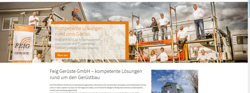 Neue Homepage der Feig Gerüste GmbH